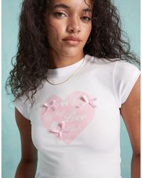 Miss Selfridge - T-shirt con stampa "self love club" - Lyst