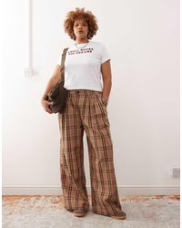 Noisy May - High Waist Wide Leg Trousers With Pleat Detail - Lyst