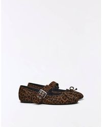Bershka - Leopard Buckle Ballerinas - Lyst