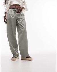 TOPSHOP - Tie Waist Relaxed Straight Leg Trouser - Lyst
