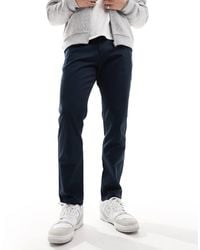 SELECTED - Pantalones Chinos Azul Marino De Corte Slim Bill De - Lyst