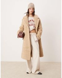 Glamorous - Faux Fur Long Coat - Lyst