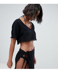South Beach Ensemble de plage à pompons exclusivité ASOS - Noir