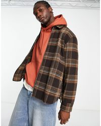 Weekday - Wool Blend Curtis Checked Overshirt - Lyst