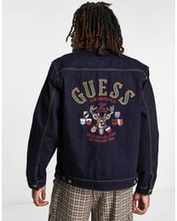 Guess - Originals Denim Jacket With Back Print Logo - Lyst