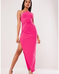 missguided one shoulder midi dress