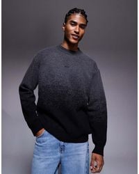 BOSS - Kalbrush Chest Logo Gradient Crew Neck Knit Jumper - Lyst