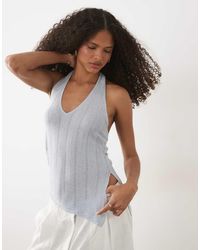 Mango - Teen Knit Halterneck Asymmetric Hem Top - Lyst