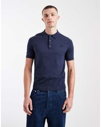 Fred Perry - Gebreid Poloshirt Met Korte Mouwen En Logo - Lyst