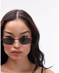 TOPSHOP - Lupin Angled Rectangle Sunglasses - Lyst