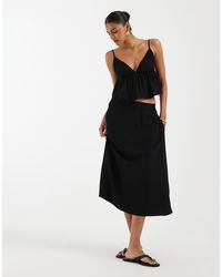 Vero Moda - Linen Touch Midi Skirt Co-ord - Lyst