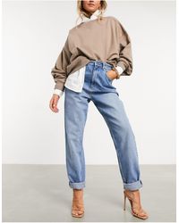 ASOS High Rise 'slouchy' Mom Jeans - Blue