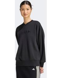 adidas Originals - Seasonal Essentials Satin V-Neck Sweatshirt - Lyst