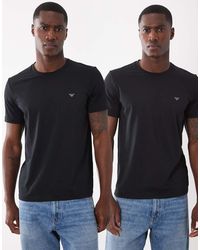 Emporio Armani - Bodywear 2 Pack Logo T-shirts - Lyst