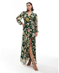 Hope & Ivy - Wrap Front Maxi Dress - Lyst