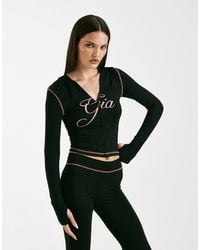I.AM.GIA - Blare Logo Contrast Stitch Zip Through Hoodie - Lyst