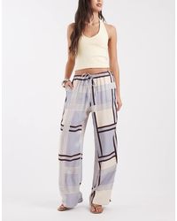 ASOS - Satin Wide Leg Trouser Co Ord - Lyst