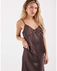 ONLY - Lace Details Satin Cami Top Co-ord - Lyst