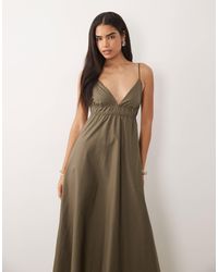 Mango - – camisole-maxikleid mit hohem baumwollanteil und schmalen trägern - Lyst