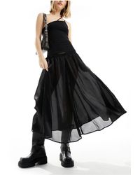 Weekday - Falda negra transparente - Lyst