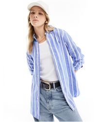 Polo Ralph Lauren - – hemd aus leinen mit blau-en streifen und logo - Lyst