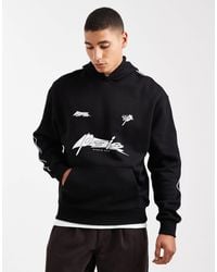 ASOS - Relaxed Hoodie With Print And Piping - Lyst