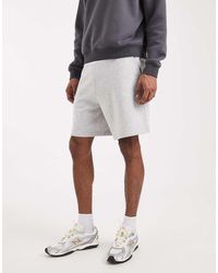 New Look - Pantalones Cortos Gris Jaspeado De Tejido De Sudadera De - Lyst
