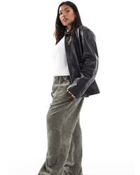 ASOS - Pantalones Caquis Sin Cierres De Pana De Asos Design Curve-Verde - Lyst