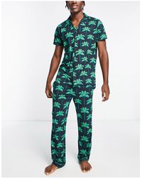 Chelsea Peers – langer modal-pyjama - Grün