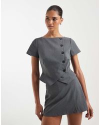 ASOS - Wrap Front Tailored Top - Lyst