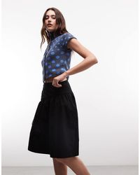 Reclaimed Vintage - Cotton Poplin Awkward Length Skirt - Lyst