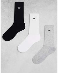 New Balance - Embroidered Logo Crew Socks 3 Pack - Lyst