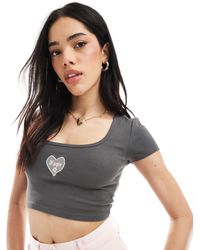 Cotton On - Cotton on – geripptes, knapp geschnittenes cropped t-shirt - Lyst