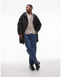 TOPMAN - Longline Puffer Jacket - Lyst