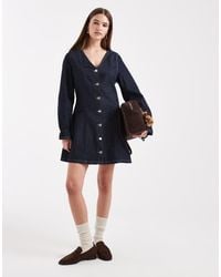 Miss Selfridge - Long Sleeve Denim Dress - Lyst