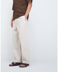 ASOS - Textured Loose Straight Leg Pants - Lyst