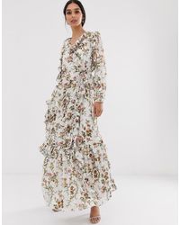 Needle & Thread Vestito lungo a maniche lunghe a fiori - Multicolore