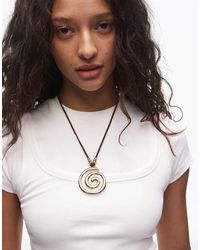 Bershka - Ketting Van Koord Met Hangertje - Lyst