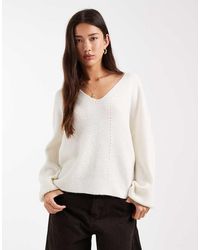 Threadbare - Fluffy V Neck Slouchy Sweater - Lyst