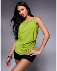 ASOS - Twist Shoulder Drape Top - Lyst