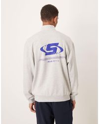 ASOS - Sweat décontracté à col zippé et imprimé - chiné - Lyst