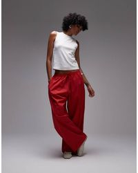 TOPSHOP - Poplin Pull On Wide Leg Pants - Lyst