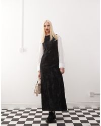 Collusion - Robe mi-longue floquée en jean à imprimé camouflage - Lyst
