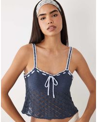 Kiwi & Co - Crochet Tie Front Detail Cami Top - Lyst