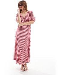 New Look - – midikleid mit rückenschleife und em vichy-karo - Lyst