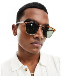 New Look - – core club – sonnenbrille mit braunem muster - Lyst