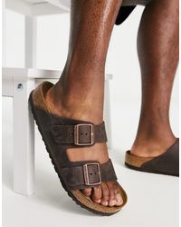 Birkenstock - Arizona - sandales en cuir effet huilé - Lyst