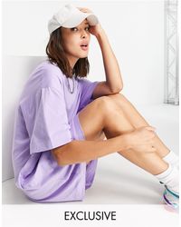 Collusion Organic Cotton Mini T-shirt Dress - Purple