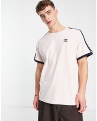 adidas Originals Sprt Three Stripe T-shirt in White for Men | Lyst