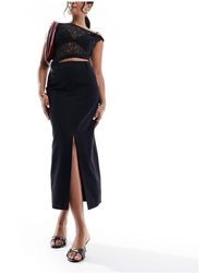 New Look - Formal Split Front Midi Skirt - Lyst